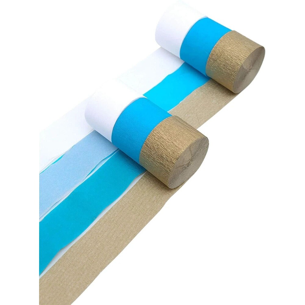 Party Crepe Paper Streamers - 6 Large Rolls, 2in x 120ft - Colorful Decorative